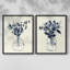 Vase floral indigo I - impression encadrée de qualité supérieure - prêt à être accroché - aucun clou requis - aucun clou requis-2056381499-2056381507