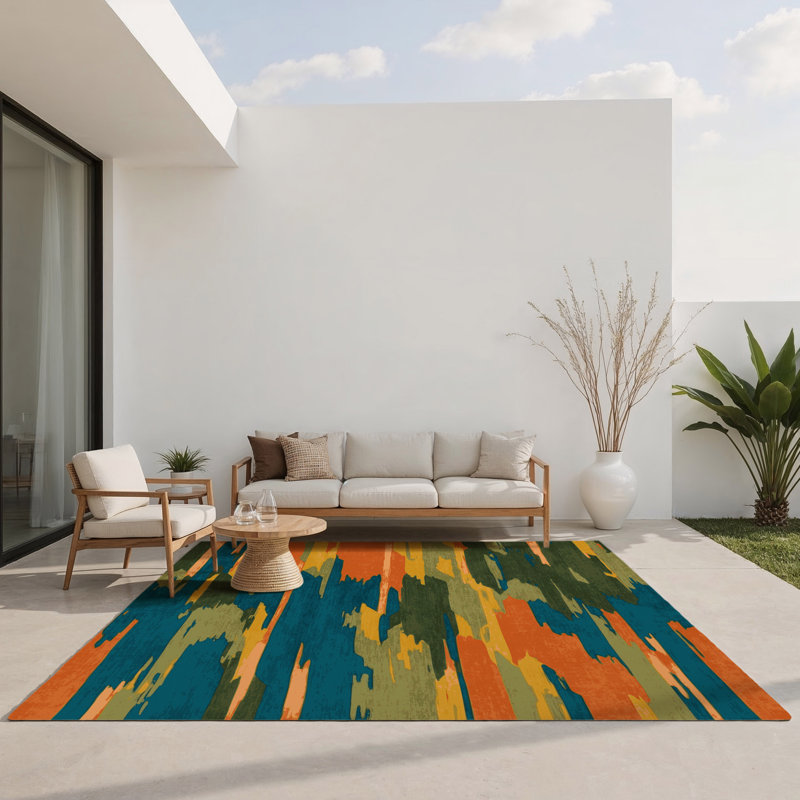 Tapis intérieur et extérieur Jungle Whispers, Rectangle 1 pi 6 po x 2 pi 6 po