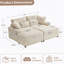 Ensemble de chaise longue double avec repose-pieds réversible, tissu velours côtelé doux, rangement, port USB, siège / table multifonctionnel