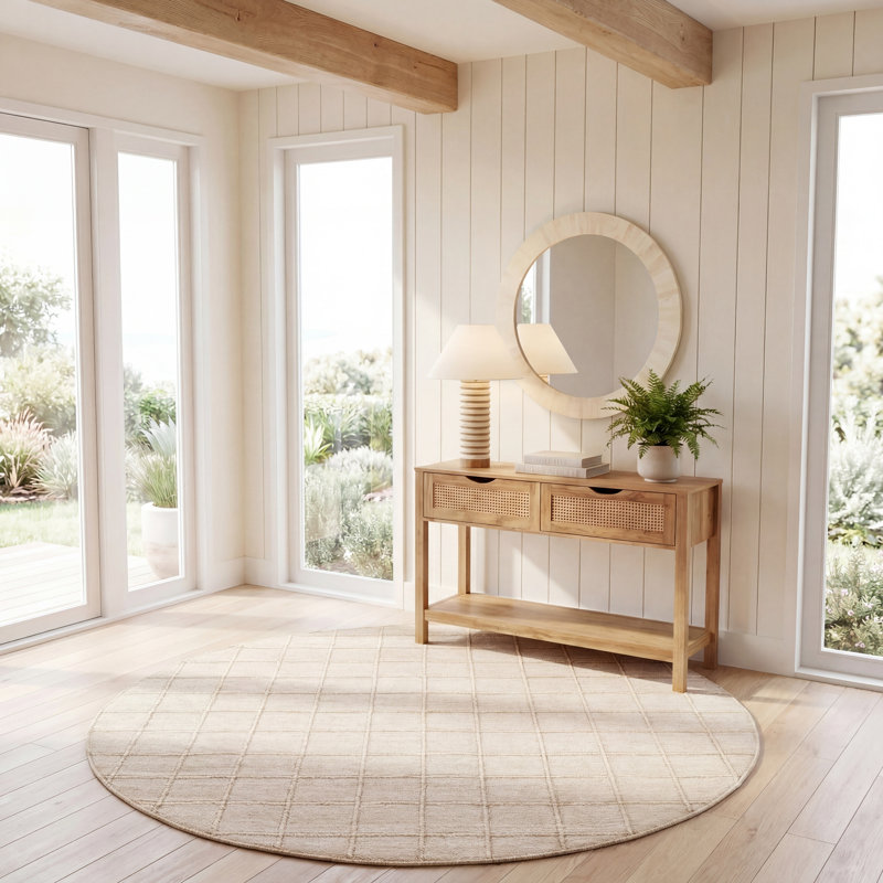 Tapis d'intérieur tissé à la main, Rond 6 pi