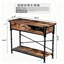 Console industrielle avec tiroirs, canapé étroit avec tablette de rangement pour l'entrée, le couloir et le salon