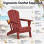 Chaises Adirondack pliantes en PEHD, texture bois, porte-gobelet, matériau PEHD toutes saisons-133607795