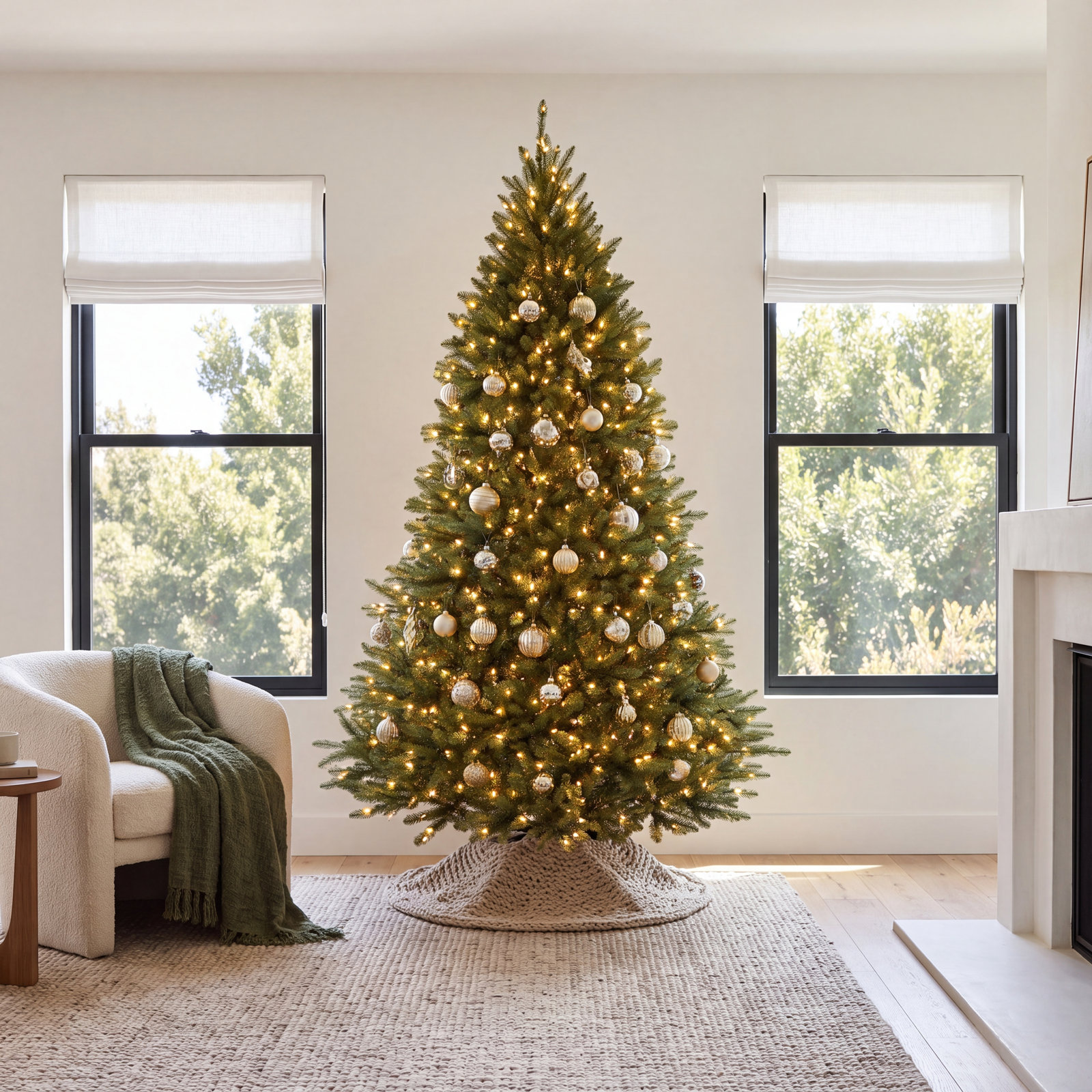 Pre-Lit Fir Christmas Tree, 7.5', Regular (Full)