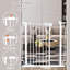 Barrière de sécurité extra large à fermeture automatique pour animaux de compagnie - fixée à la pression, réglable de 43,3 po à 52,8 po - blanc pour portes / escaliers, résistant aux animaux de compagnie-106668221-106668219