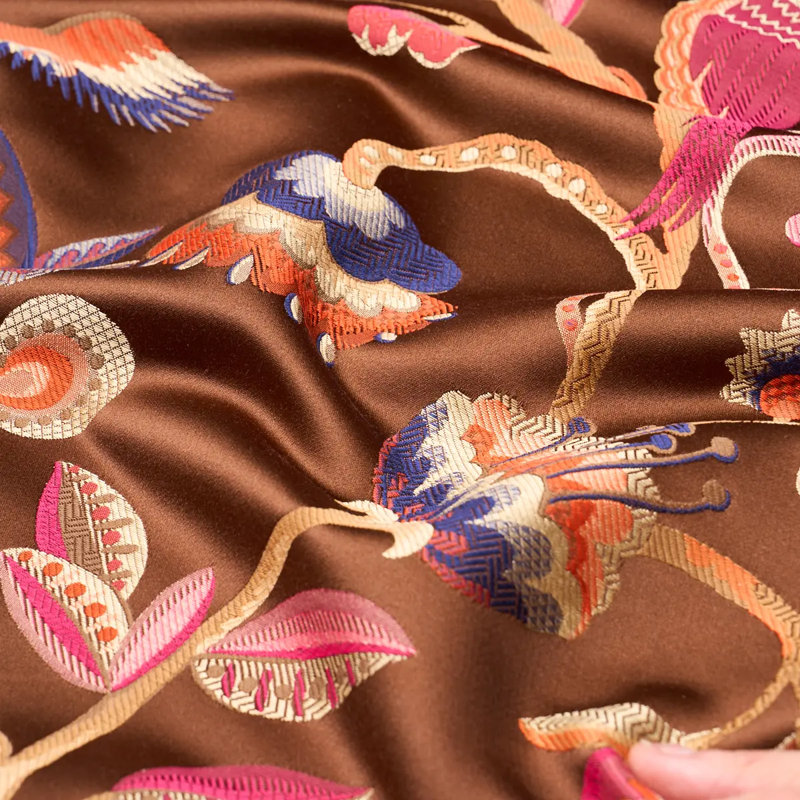 Birds Of Paradise Fabric, Chestnut