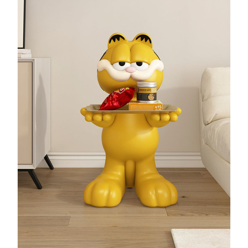 Grande décoration de chat Garfield en résine