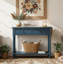 Console Daisy Series avec deux tiroirs et une tablette inférieure (bleu marine foncé)-1455566225