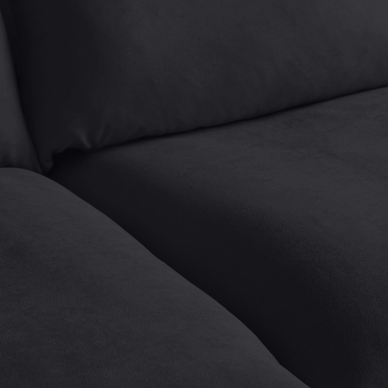 Chaise rembourrée en velours de lin Fairford, Noir