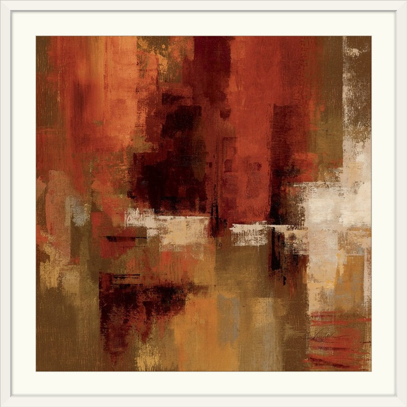 Brown Castanets " Castanets Square I " by Silvia Vassileva, 16" H x 16" W x 1.5" D, Canvas