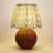 Rattan Table Lamp with Pleated Fabric Shade-1384491463