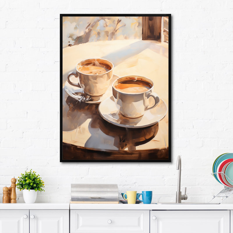 Ijlal Food Coffee Tea III, 32" H x 16" W x 1" D, Black Floater Framed