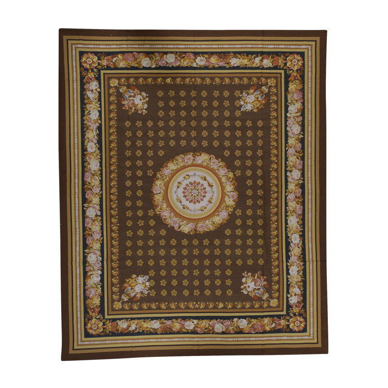 Wool Oriental Area Rug in Brown