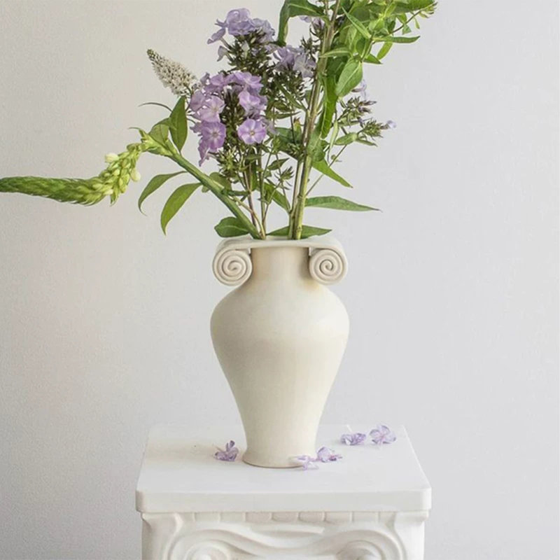 Vase de table amphore créatif en céramique de style français White Niche