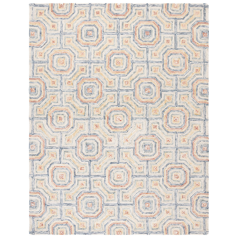 Deyoung Hand Tufted Wool Geometric Rug, Rectangle 10' x 14'