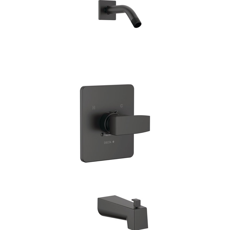 Garniture de douche et de baignoire Modern Series 14 - sans tête, Noir mat