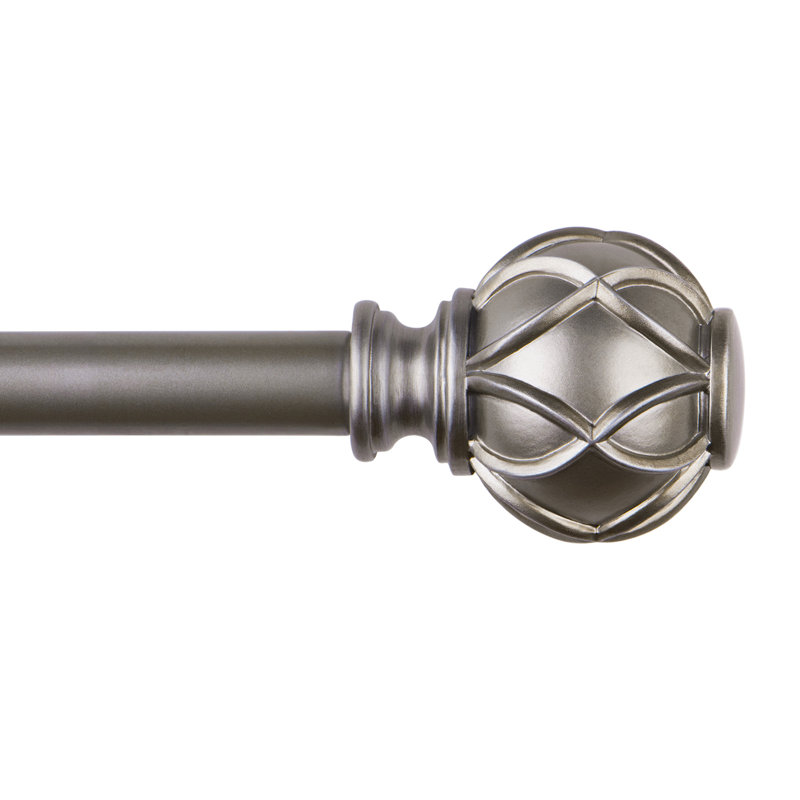 Tringle à rideaux simple réglable 1 po Saniyah, 72" - 144", Argent