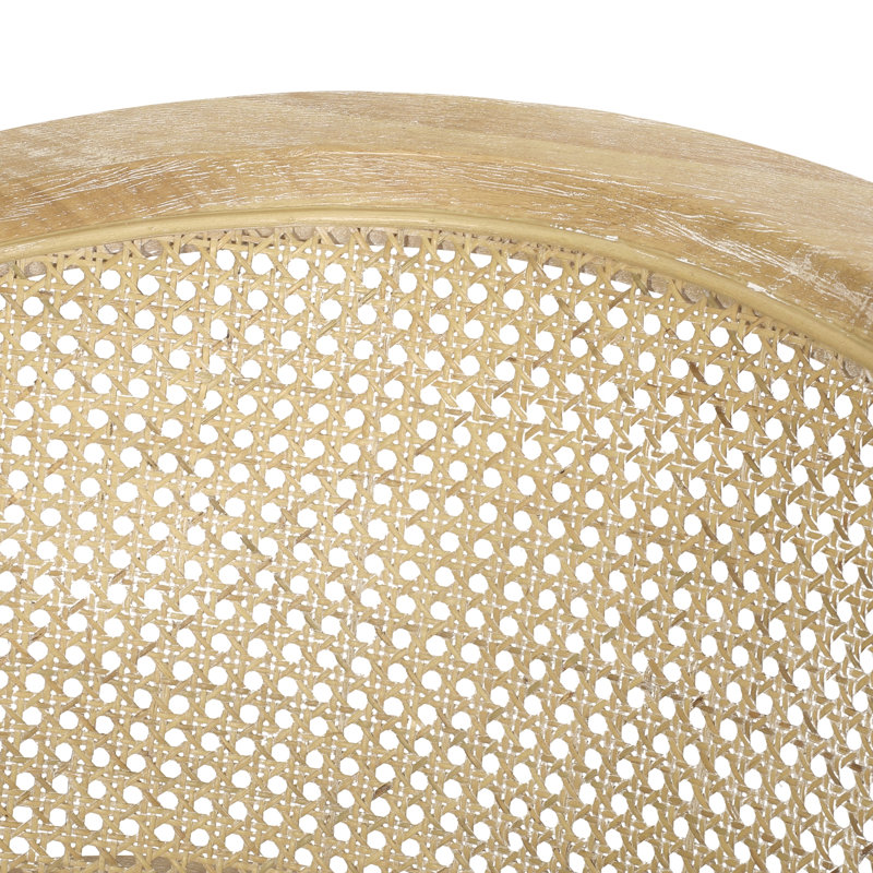 Chaise d'appoint en bois d'hévéa beige naturel, Beige