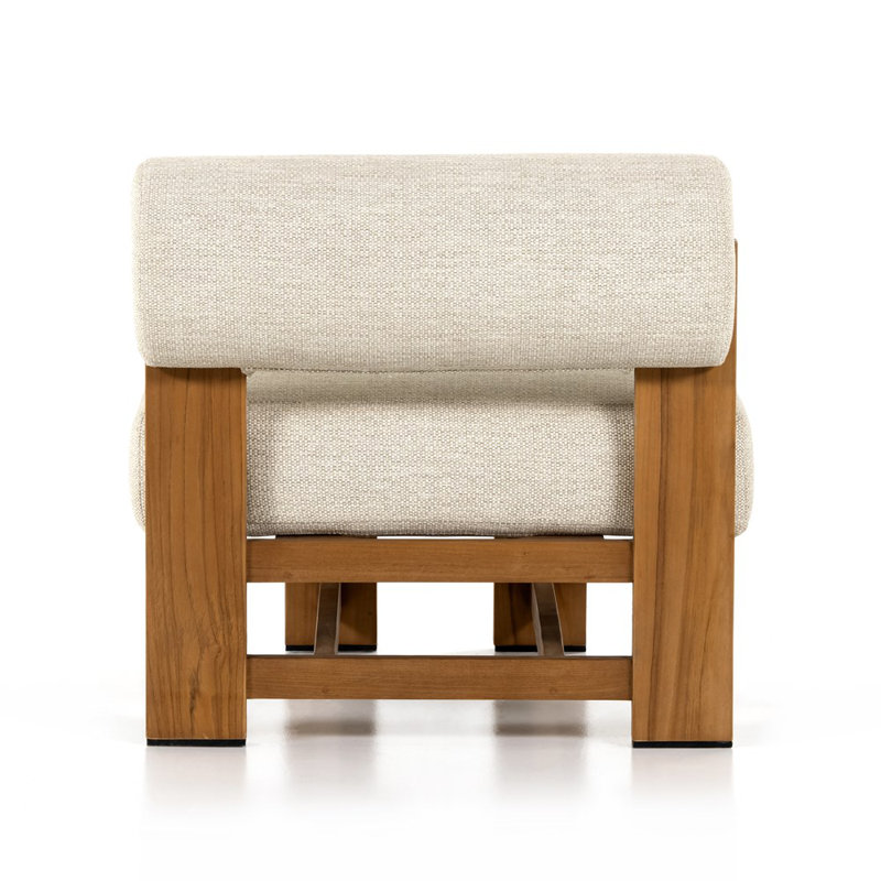 Malta Outdoor Teak Lounge Chair, Natural, Faye Sand