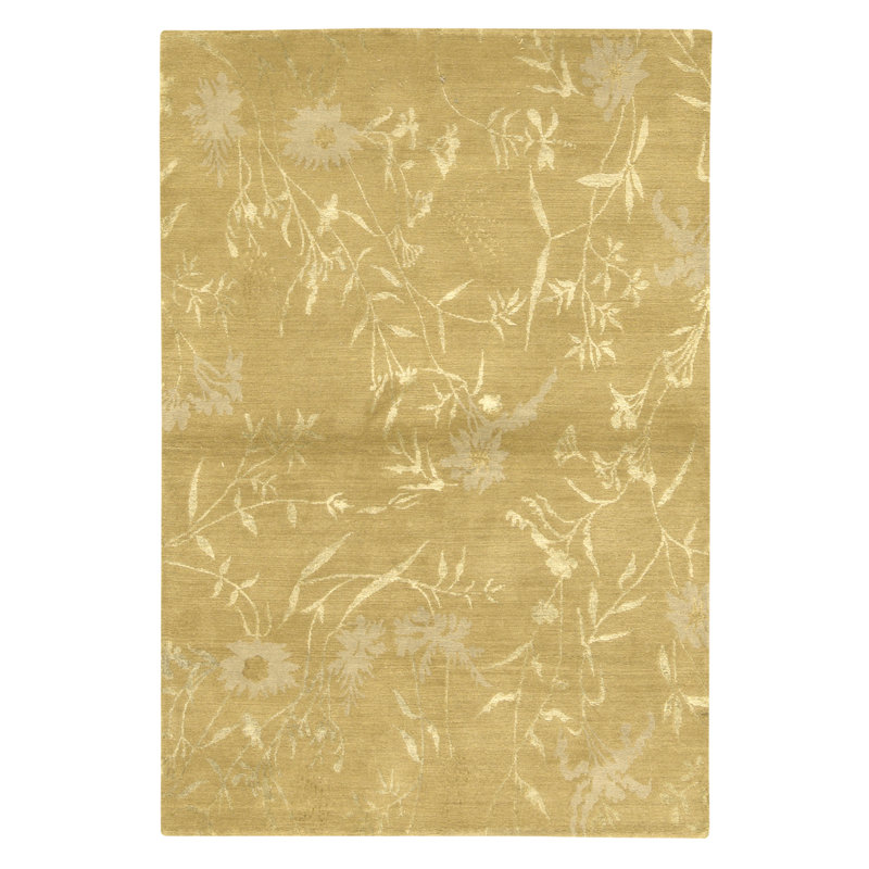 Hand Knotted Area Rug in Straw And Sage