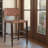 Solid Wood & Woven Pattern Cognac Leather Bar Stool - Handcrafted Modern Chair for Kitchen or Bar-520332548