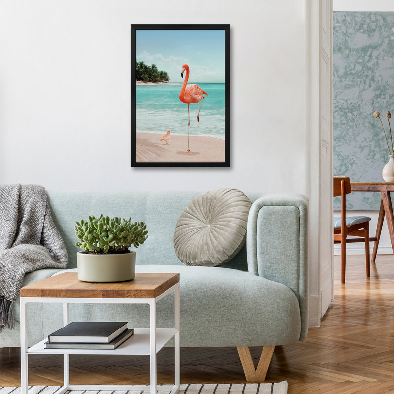 Affiche encadrée de qualité supérieure Wannabe Flamingo par Jonas Loose, H 24 po x l 16 po