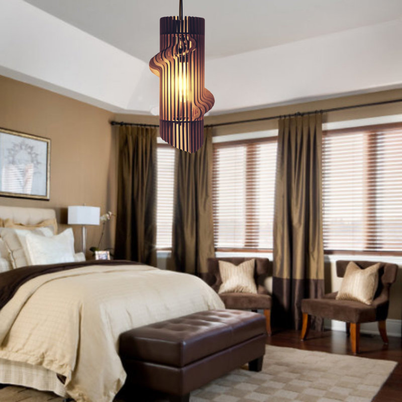 40cm H Wood Novelty Pendant Shade ( Screw On ) in Natural Wood