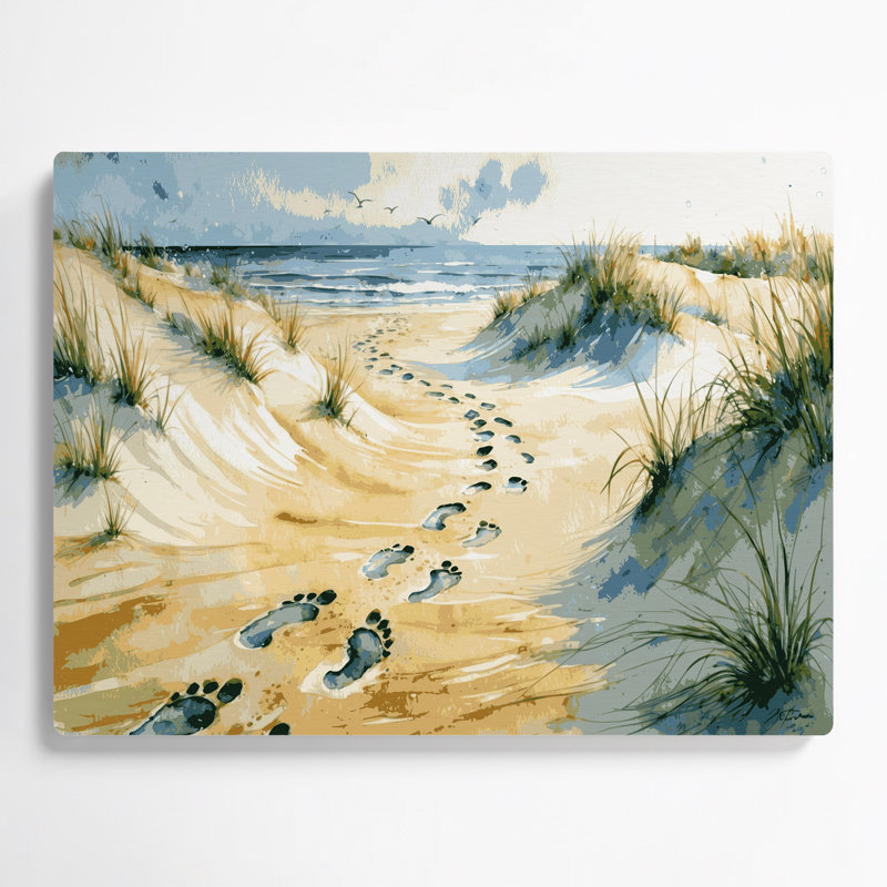 Art mural en métal Coastal Sandy, H 11 po x l 14 po