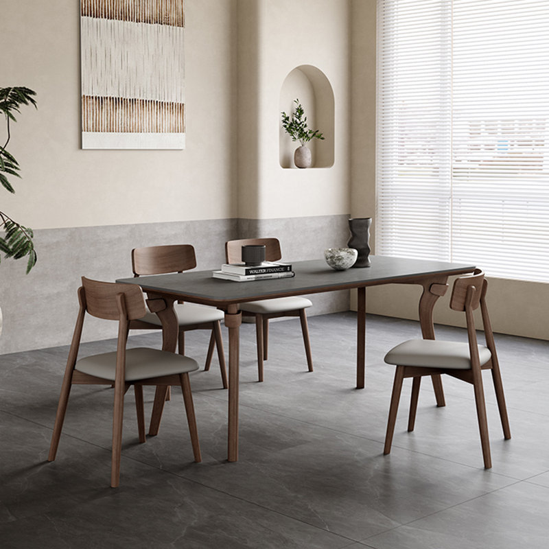 European style simple rectangular dining table set, 29.5"H x 55.1"L x 31.5"W 