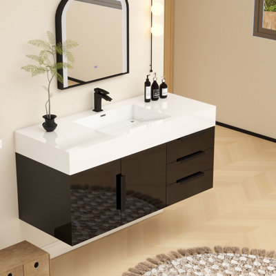 Jessica 48'' Wall-Mounted Single Bathroom Vanity