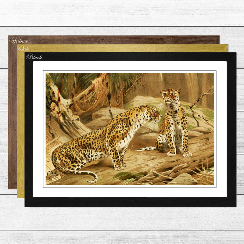 Wilhelm Kuhnert - Single Picture Frame Painting, Walnut