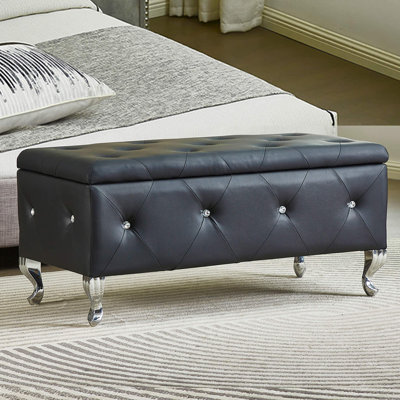 Juilianna Glam Modern Upholstered Storage Bench