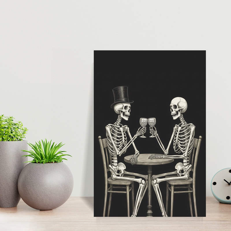 Art mural gothique élégant Skeletons, H 18 po x l 12 po