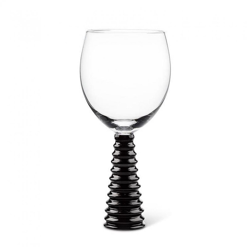 House of Hampton® Jazaih 12 oz. Verre à pied en verre, Noir