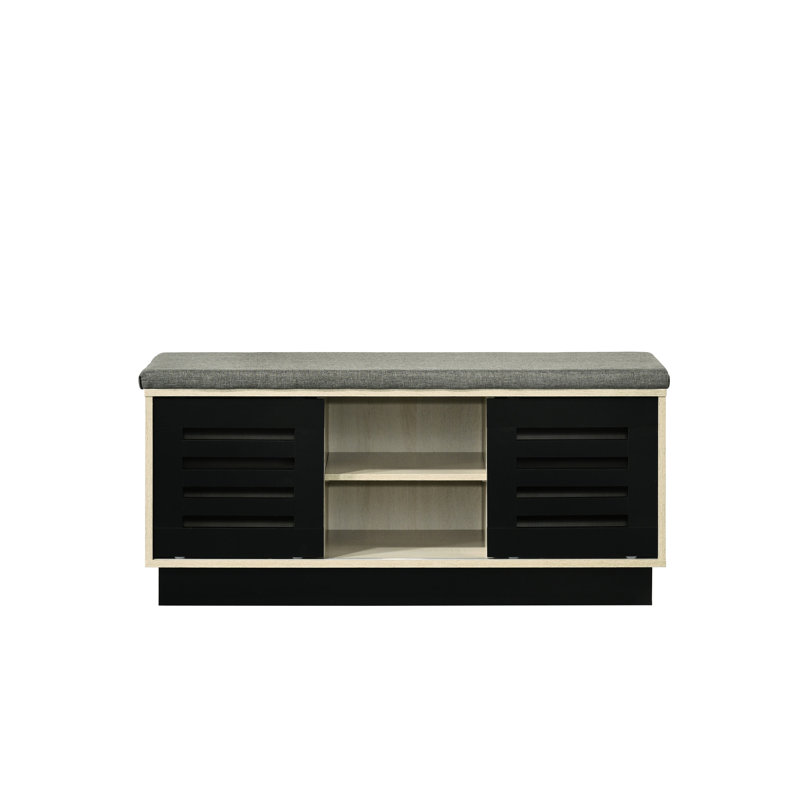 Armoire à chaussures d'allure moderne avec plateau rembourré et porte coulissante