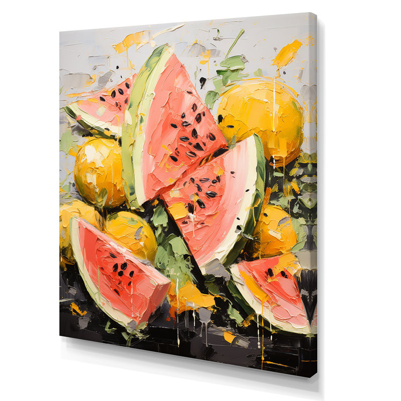 «Summertime Watermelon Fruit 3 - Fruits», art mural, H 20 po x l 12 po x P 1 po