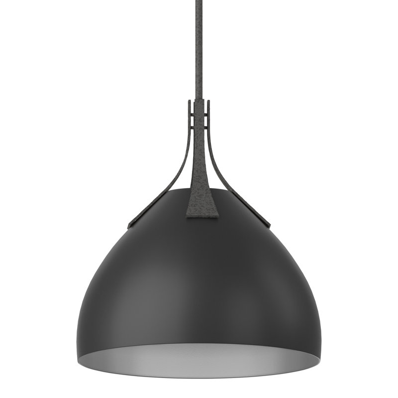 Summit 1 - Light Single Dome Pendant, Black, Natural Iron