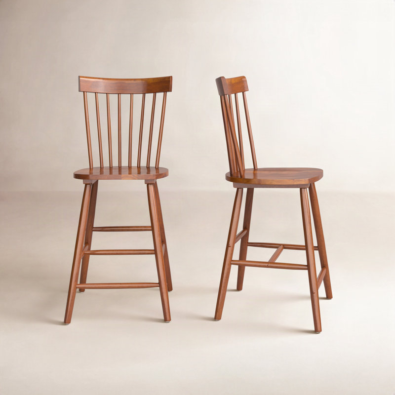 Stacee Solid Wood Counter Stool, Bar Stool (29" Seat Height), Walnut