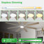 Ventilateur de plafond de 183 cm (72 pouces) avec éclairage, style moderne, 8 pales, finition argent et bois, pour intérieur et extérieur, avec télécommande, éclairage à intensité variable, moteur CC silencieux et réversible, minuterie à 6 vitesses.-256611350-256611352-256611345