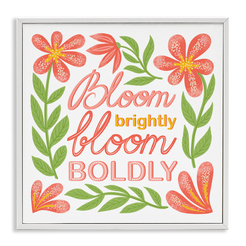  «Bloom Brightly Flower Border», art de la giclée encadrée par Martina Pavlova, H 24 po x l 24 po