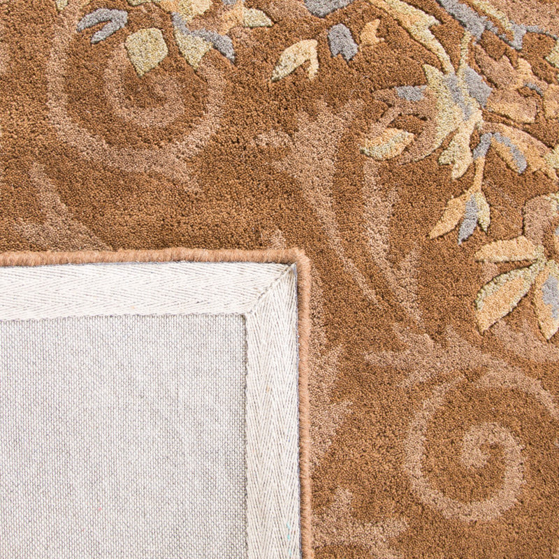 Tapis bleu / brun en laine touffeté à la main Sandusky, Rectangle 2 pi x 3 pi