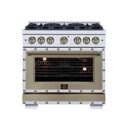 Cuisinière au gaz 36 po blanc Ambader