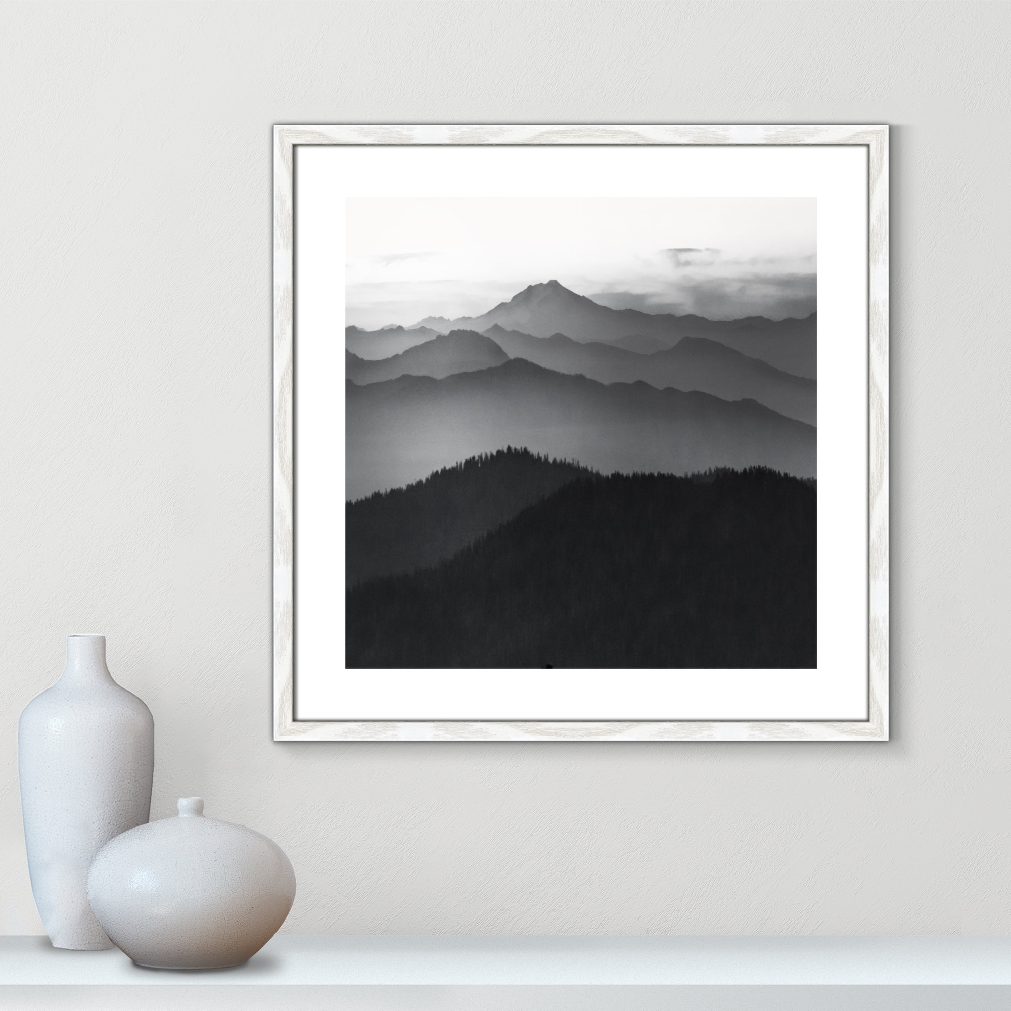 Cascades by Danita Delimont, White Framed, 23.5" H x 23.5" W x 0.75" D
