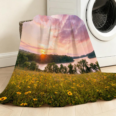 Jeté transparent en flanelle de polaire ultra douce, imprimé recto Minnesota Summer