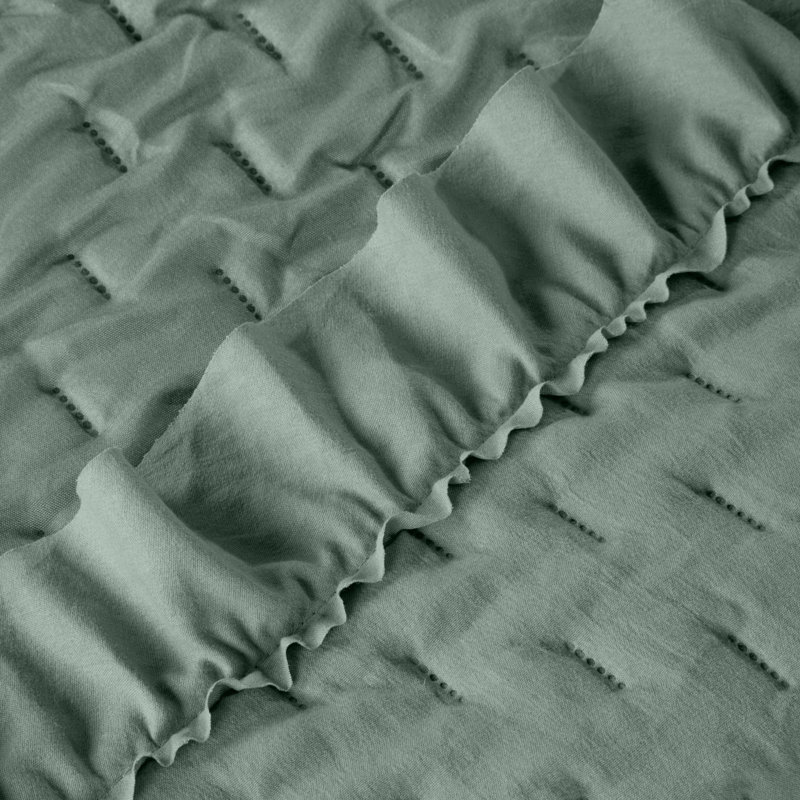 Benn Solid Colour Bedspread, W170 x L210cm, Dark Mint