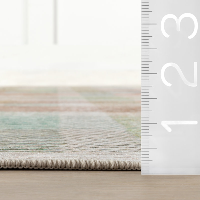 Chanan Farmhouse Plaid Machine Washable Rug, Rectangle 7'6" x 9'6"