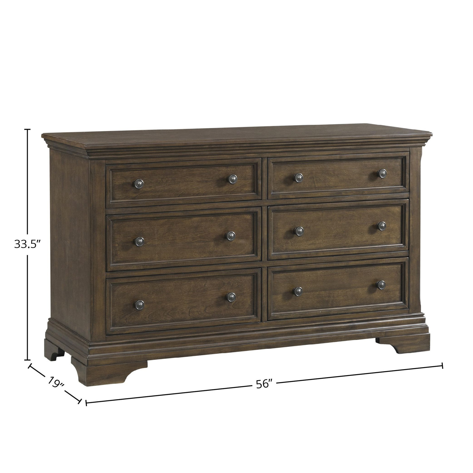 Shayla Kids 6 - Drawer Dresser, Rosewood