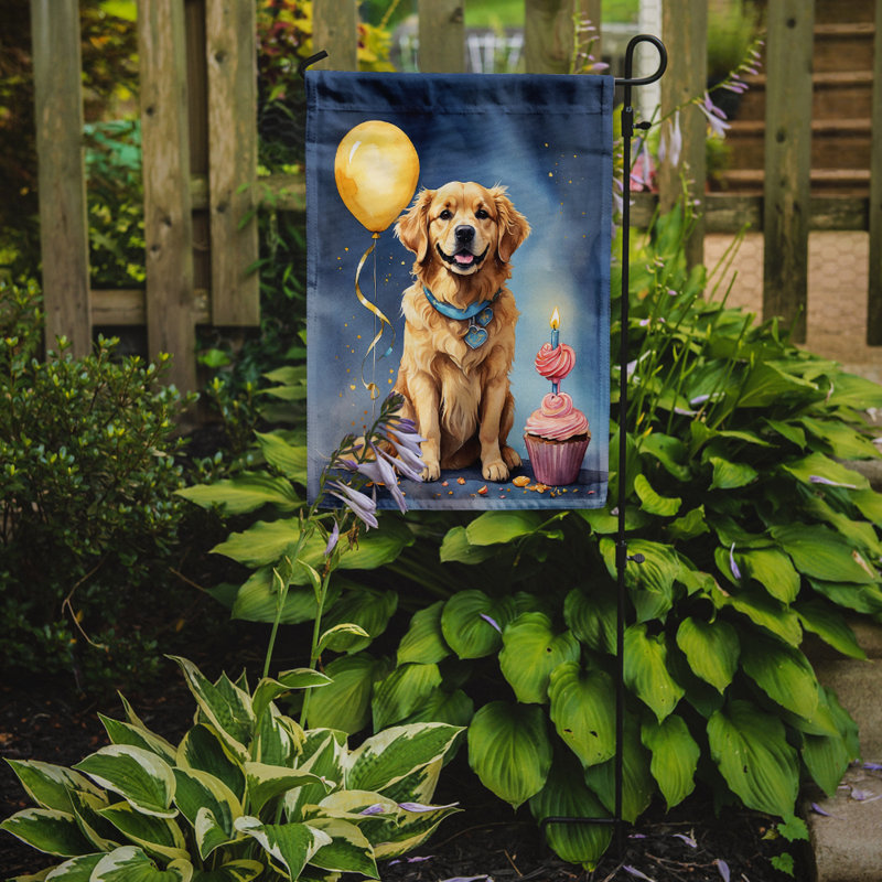 Drapeau de jardin «Happy Birthday», Golden retriever