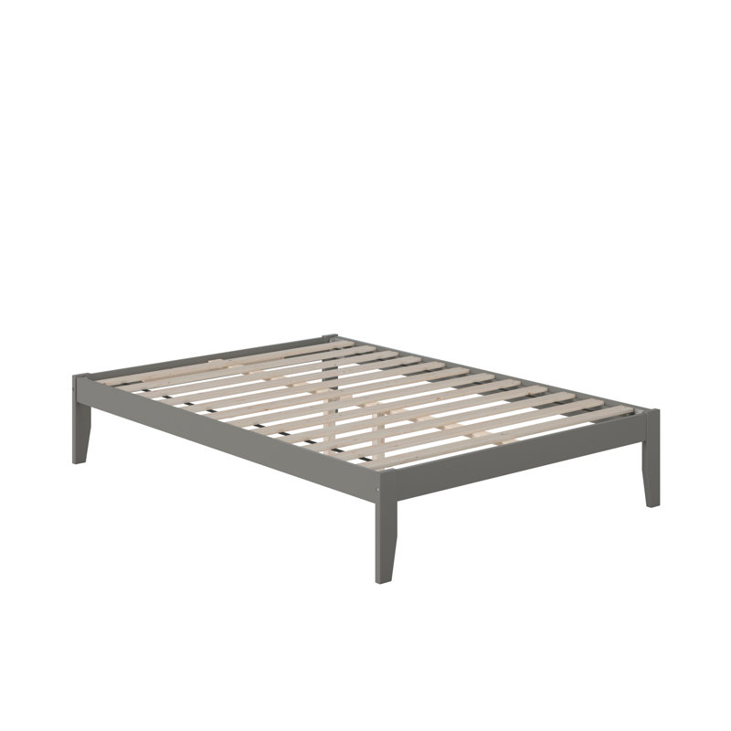 Lit plateforme standard Javaunte, Gris, Double