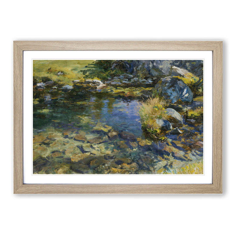 Alpine Pool by John Singer Sargent - Picture Frame Graphic Art, Oak Framed, 36cm H x 48cm W x 2cm D