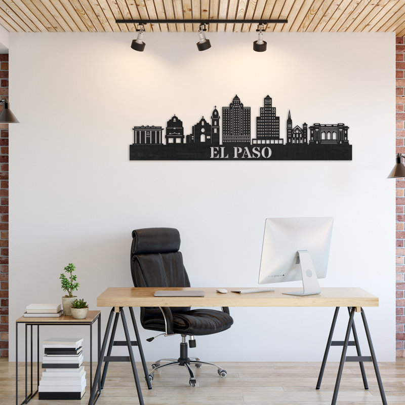 Handmade Cities & Countries Wall Decor on Solid Wood, 14" H x 46" W x 0.25" D, Natural